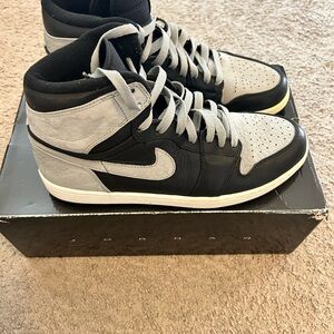2009 Jordan 1 “Shadow” Men's Black and Gray High-Top Sneakers